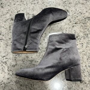 J.CREW Hadley velvet zip up boot